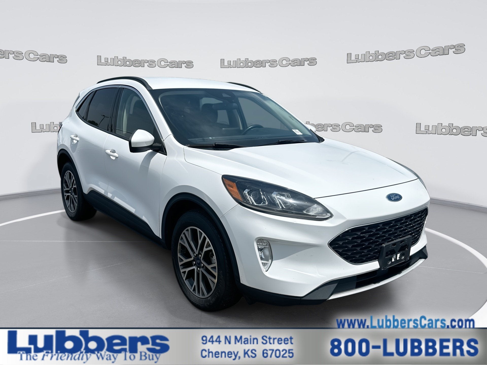 2020 Ford Escape SEL in White — front three-quarter view
