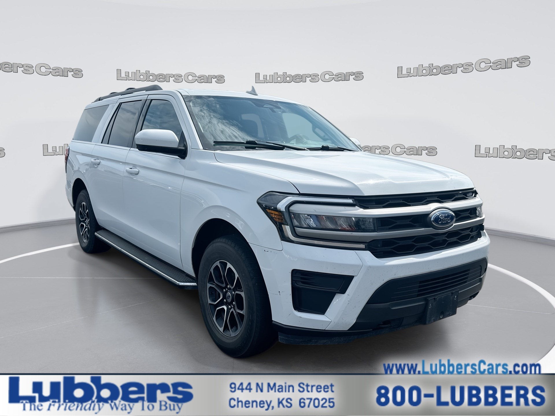 2022 Ford Expedition Max XLT in White — front three-quarter view