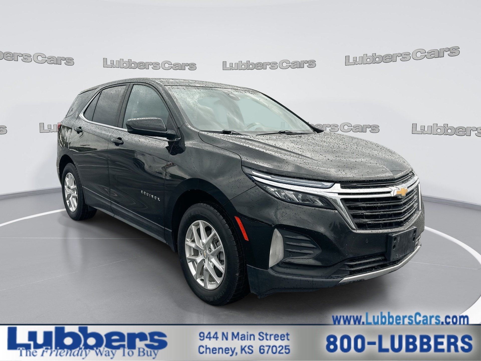 2022 Chevrolet Equinox LT in Mosaic Black Metallic — front three-quarter view