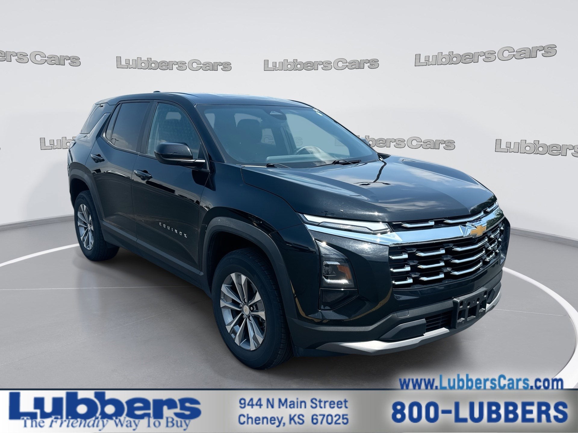 2025 Chevrolet Equinox LT in Mosaic Black Metallic — front three-quarter view