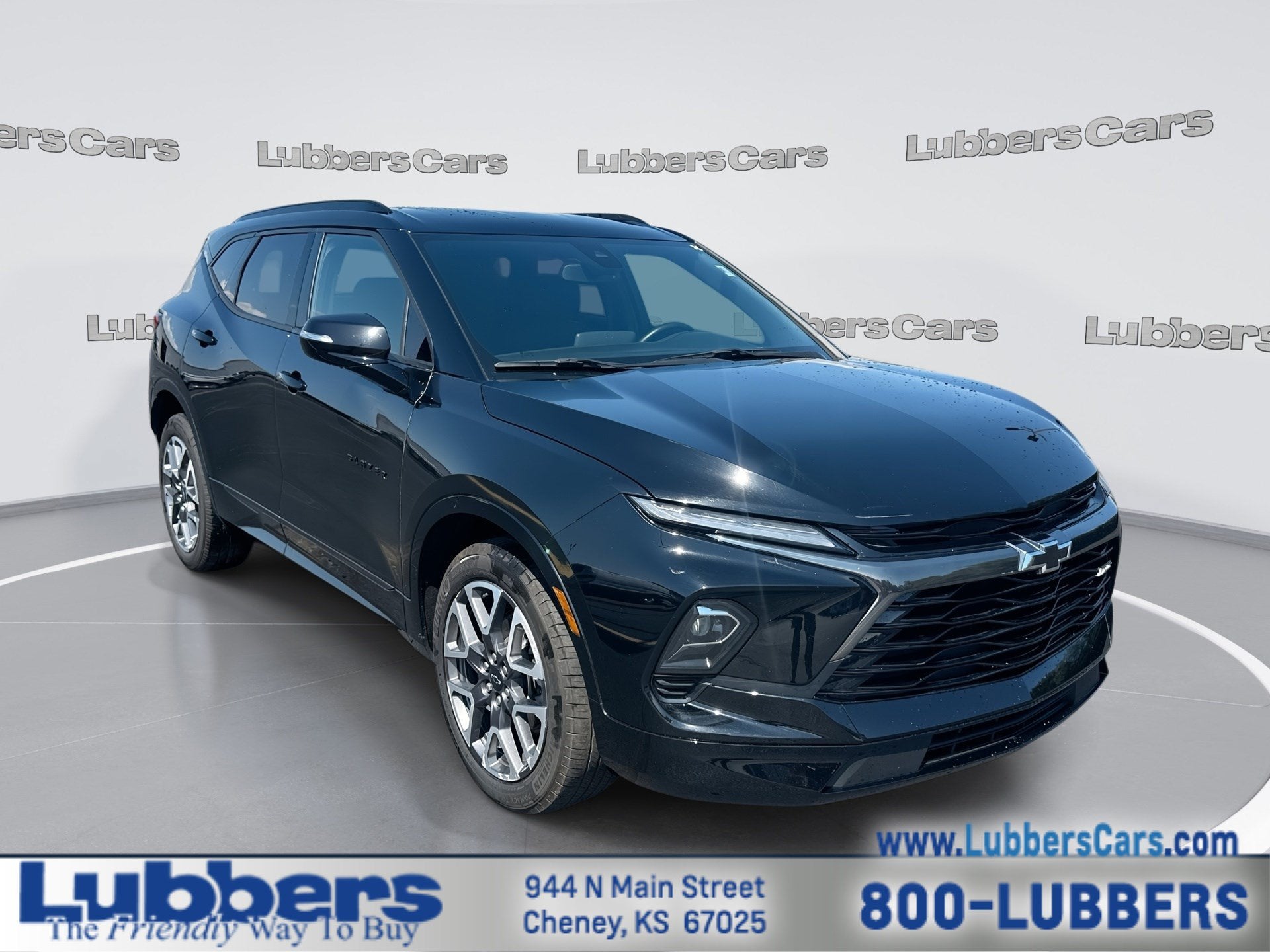 2025 Chevrolet Blazer RS in Black — front three-quarter view
