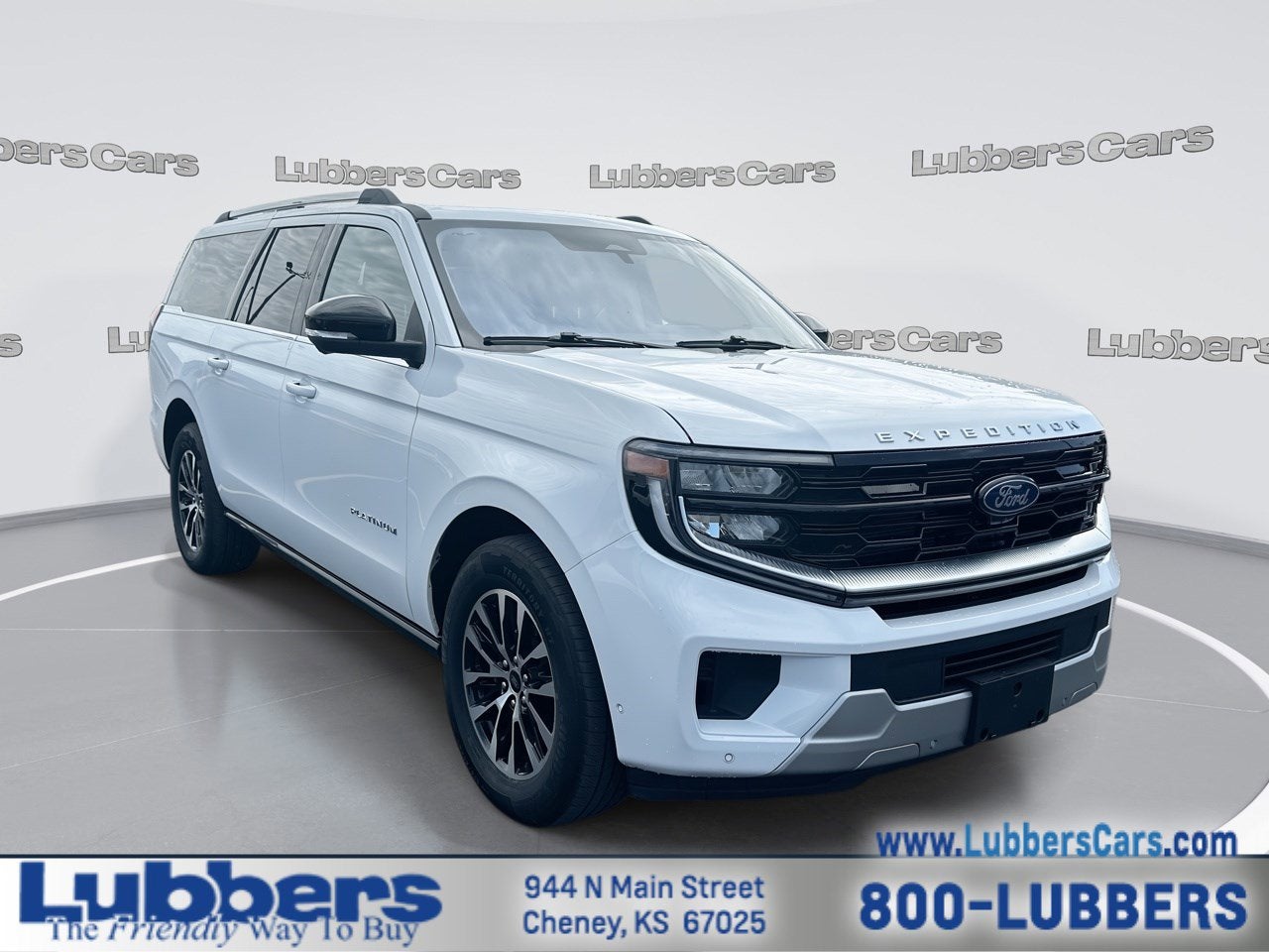 2025 Ford Expedition Max Platinum in Oxford White — front three-quarter view