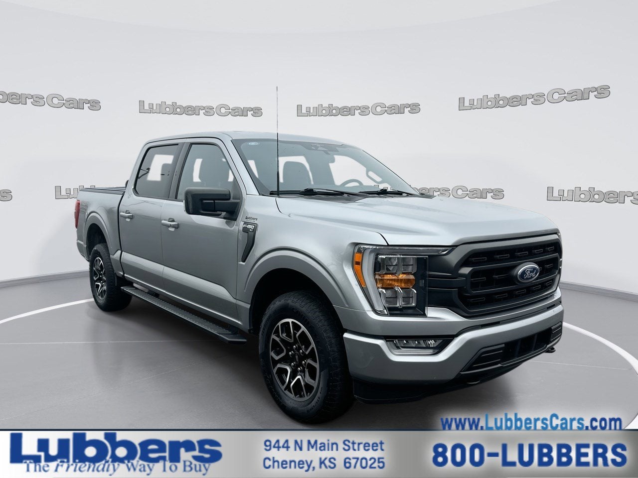 2023 Ford F-150 XLT in Iconic Silver Metallic — front three-quarter view