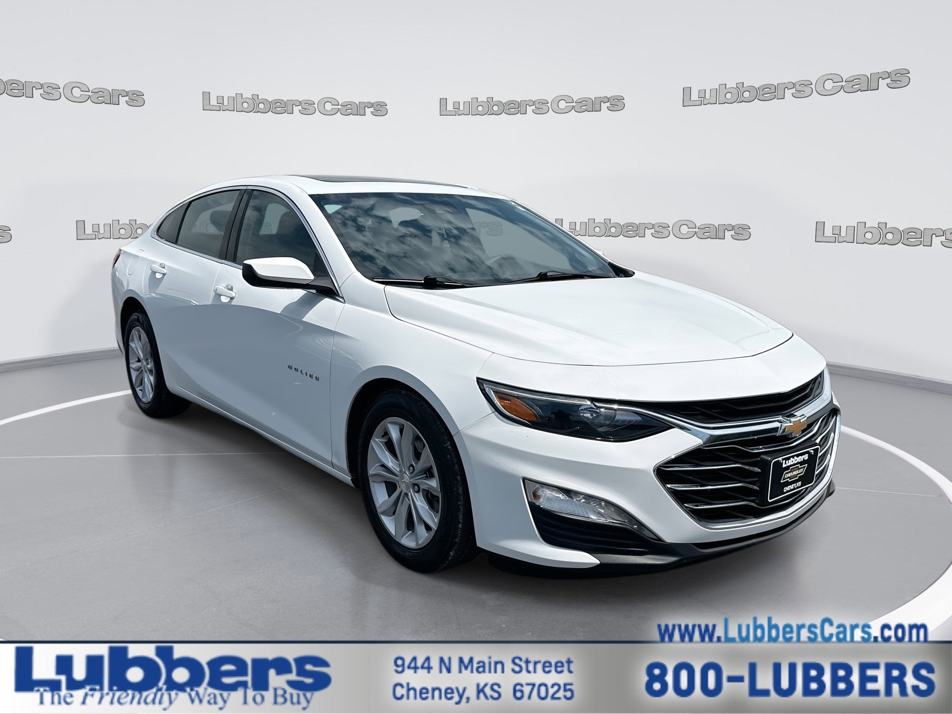 2024 Chevrolet Malibu LT in Summit White — front three-quarter view