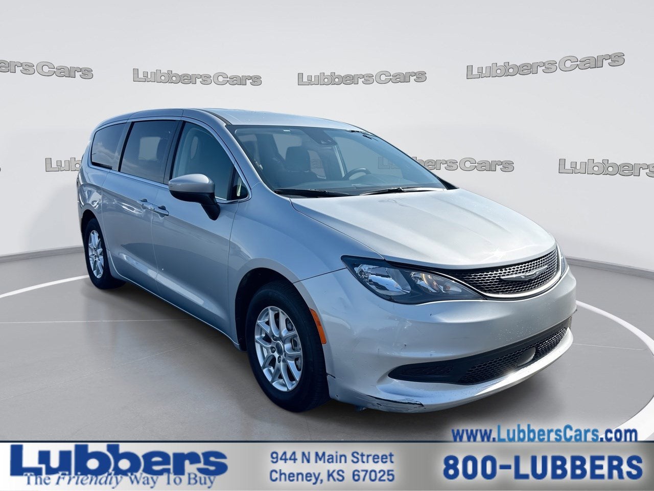 2023 Chrysler Voyager LX in Silver Mist Clearcoat — front three-quarter view