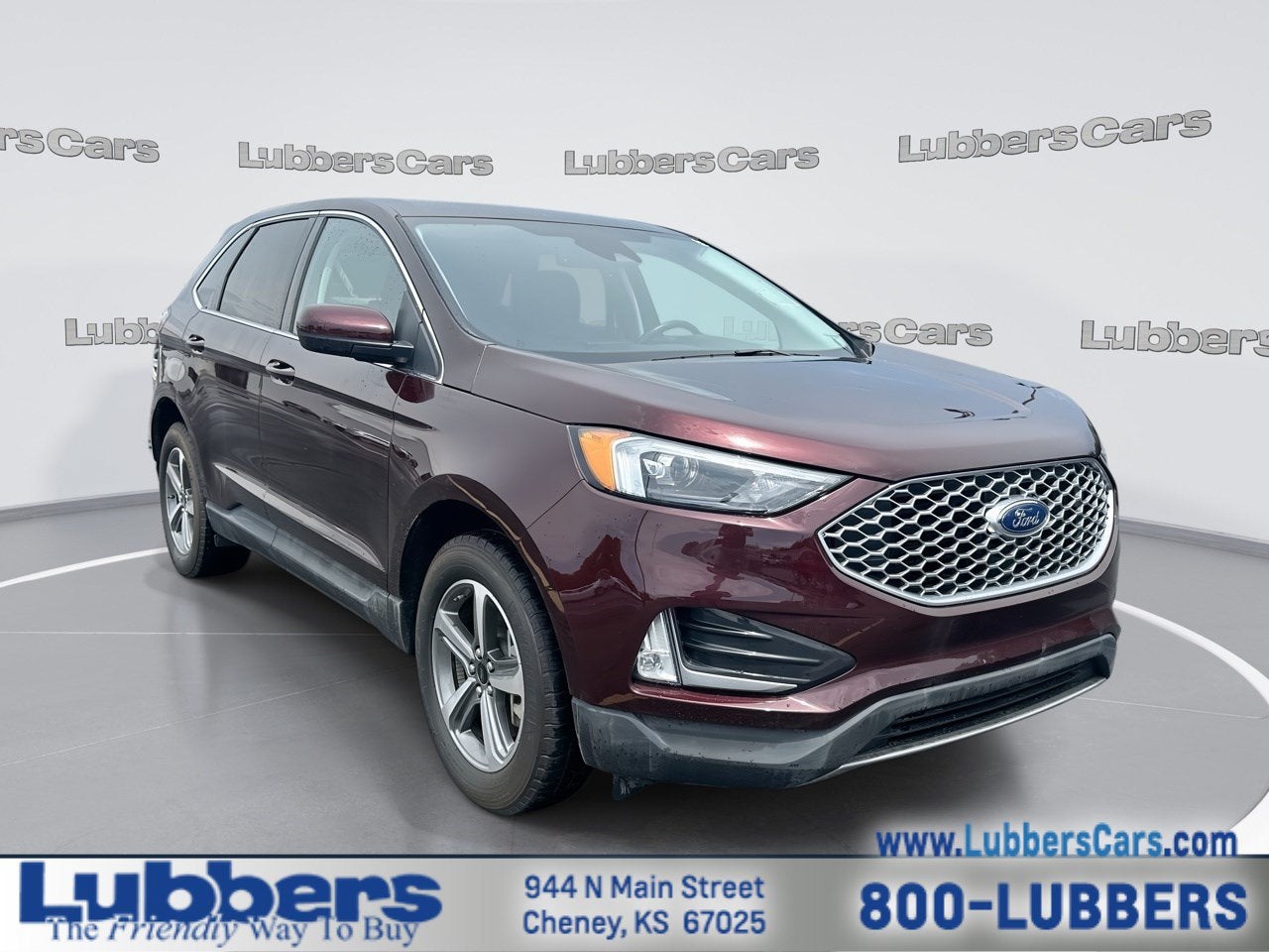 2024 Ford Edge SEL in Burgundy Velvet Metallic Tinted Clearcoat — front three-quarter view